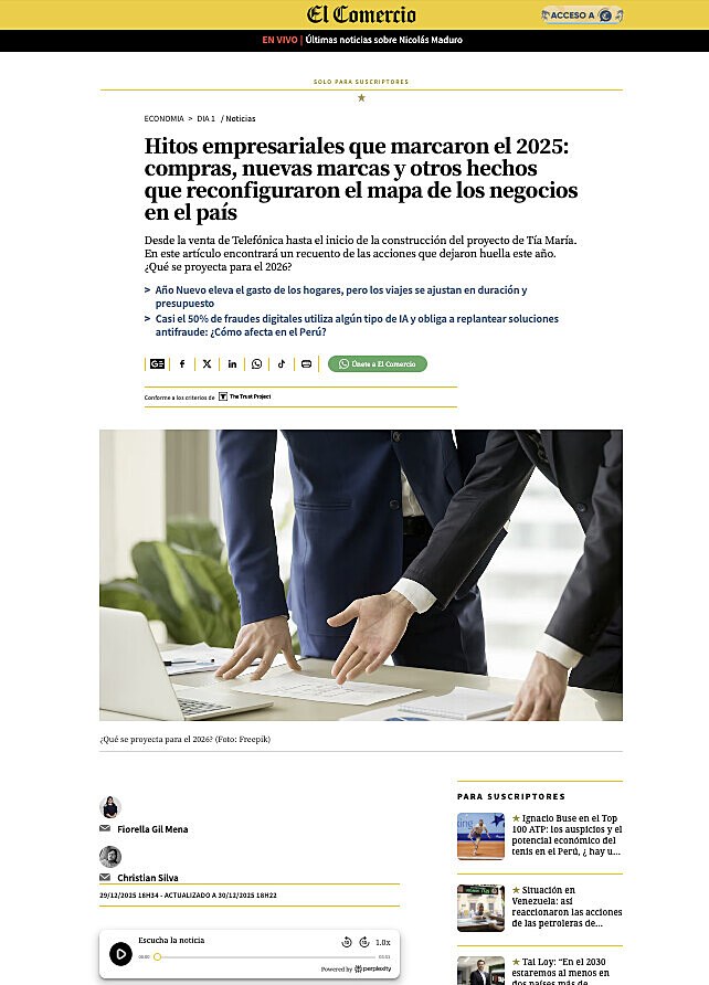 Hitos empresariales que marcaron el 2025: compras, nuevas marcas y otros hechos que reconfiguraron el mapa de los negocios en el pa�s